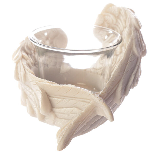 Winged White Angel Resin and Glass Votive Holder - Image 6