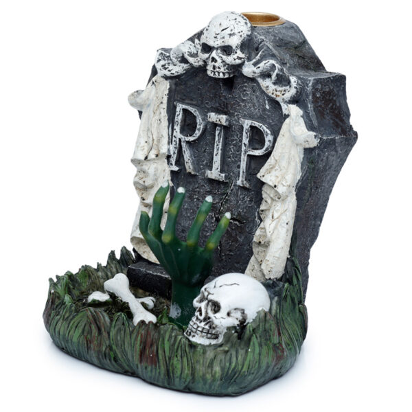 Backflow Incense Burner - RIP Zombie Hand Tombstone - Image 2