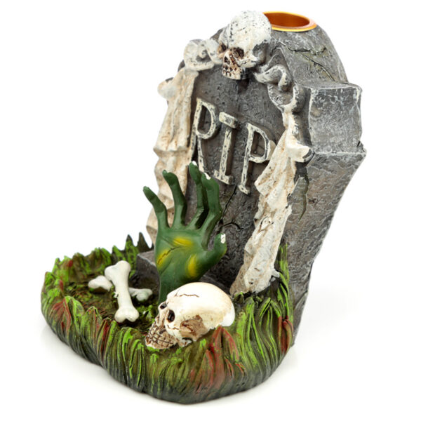 Backflow Incense Burner - RIP Zombie Hand Tombstone - Image 3