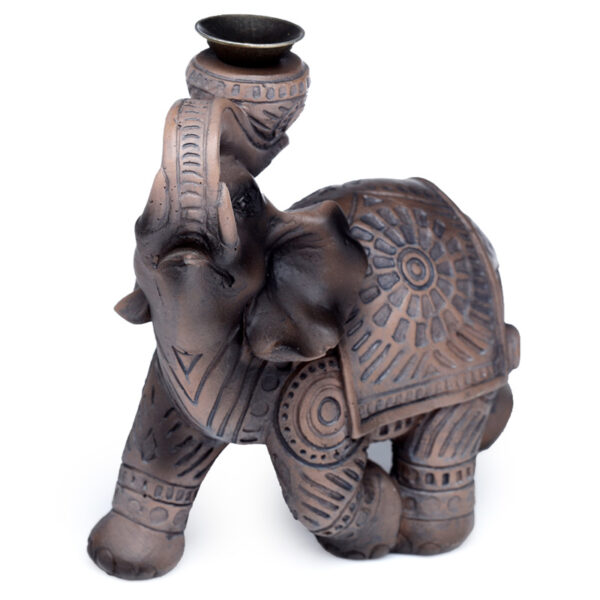 Backflow Incense Burner - Peace of the East Wood Effect Elephant - Image 3