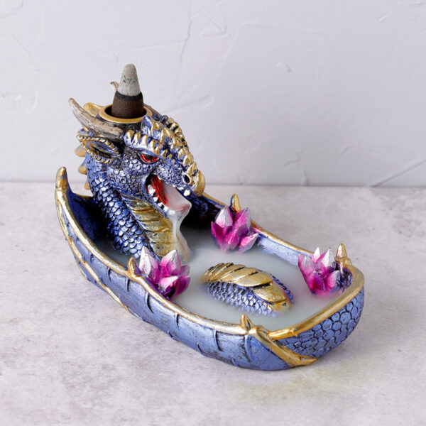 Backflow Incense Burner - Elements Amethyst Crystal Dragon - Image 2