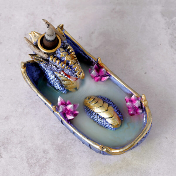 Backflow Incense Burner - Elements Amethyst Crystal Dragon - Image 3