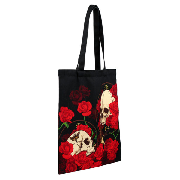Tote Shopping Bag - Skulls and Roses - Image 3
