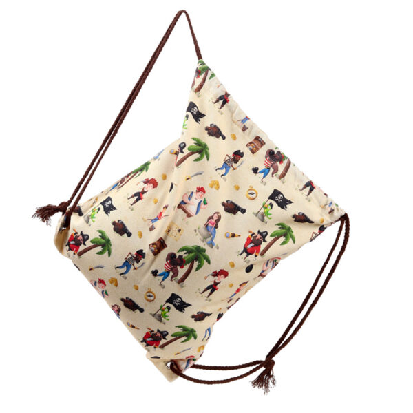 Drawstring Canvas Bag - Jolly Rogers Pirate - Image 3