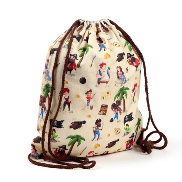 Drawstring Canvas Bag - Jolly Rogers Pirate - Image 5