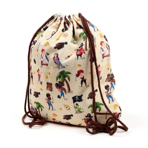 Drawstring Canvas Bag - Jolly Rogers Pirate - Image 6