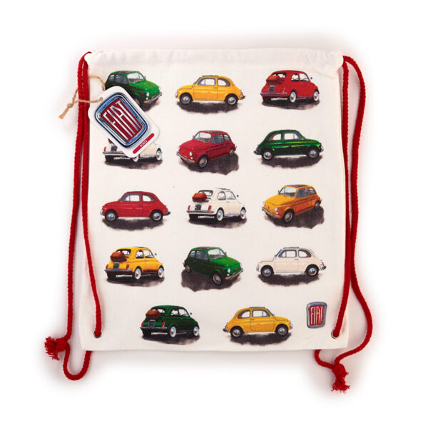 Drawstring Canvas Bag - Fiat 500 Repeat - Image 3