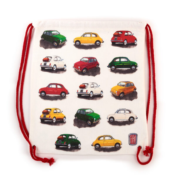 Drawstring Canvas Bag - Fiat 500 Repeat - Image 6