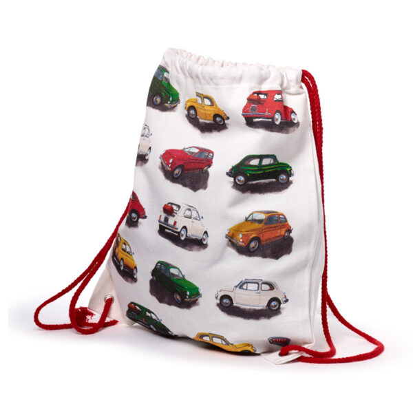 Drawstring Canvas Bag - Fiat 500 Repeat - Image 7