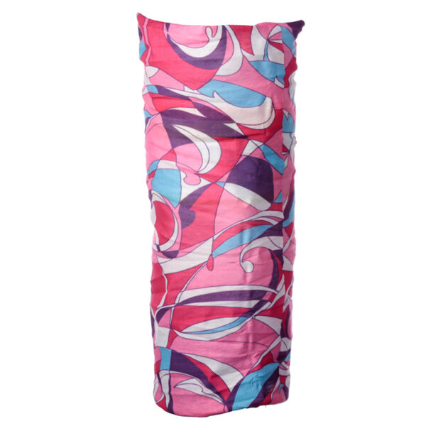 Neck Warmer Tube Scarf - Pink Patterned - Image 2