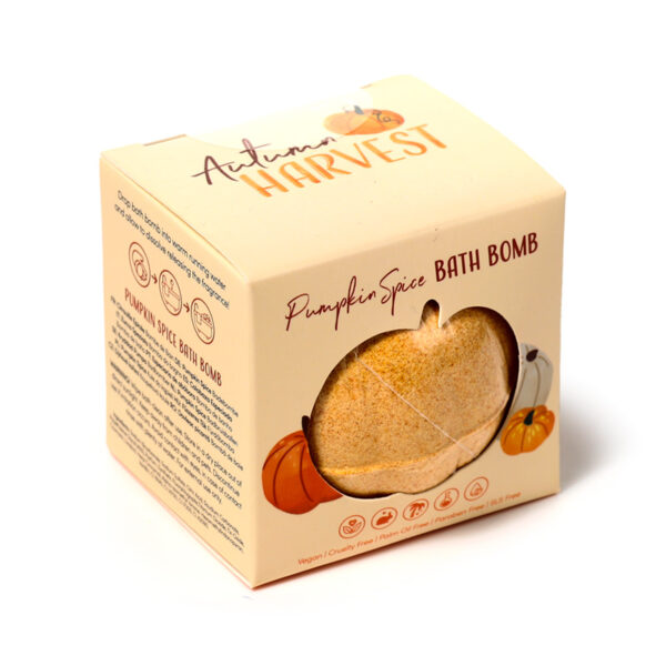 Handmade Shaped Bath Bomb in Gift Box - Autumn Harvest Pumpkin - Image 2