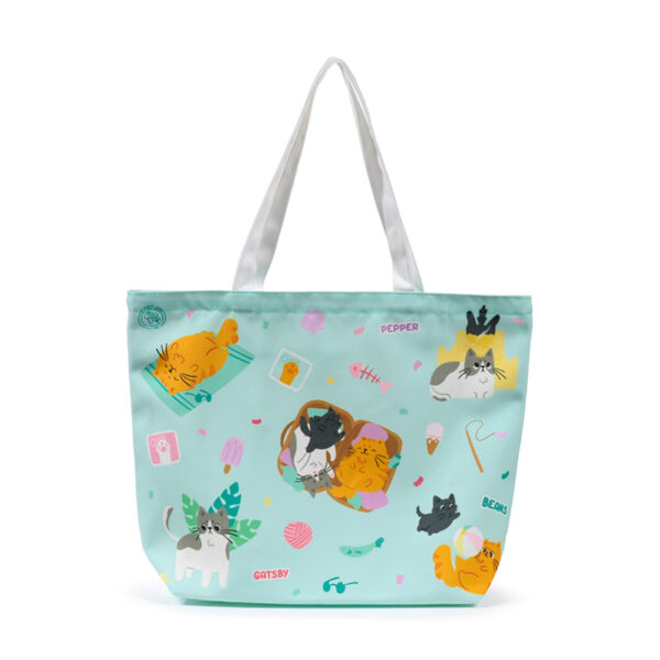 Polyester Beach Bag - Beans & Co Cats