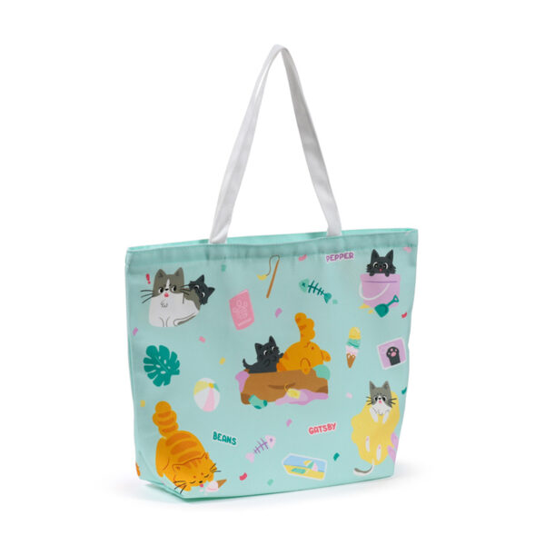 Polyester Beach Bag - Beans & Co Cats - Image 3