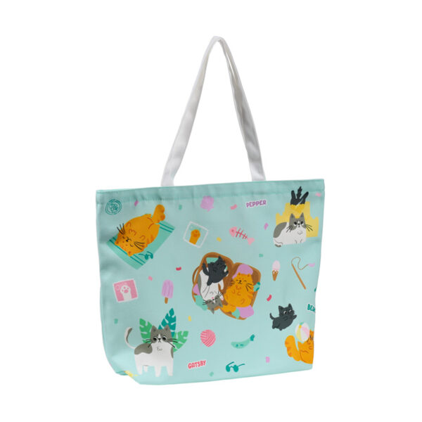 Polyester Beach Bag - Beans & Co Cats - Image 4