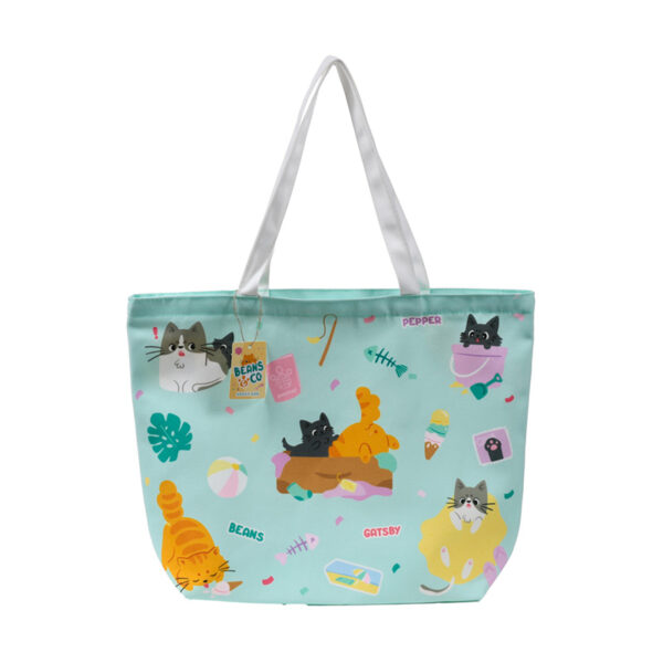 Polyester Beach Bag - Beans & Co Cats - Image 7