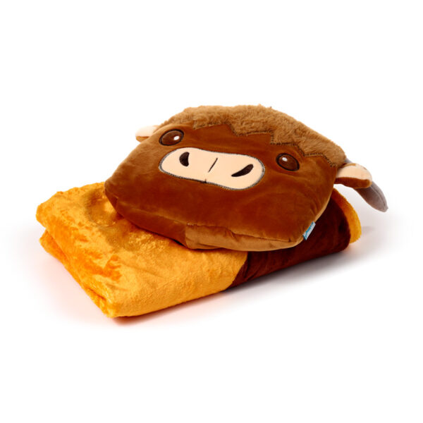 2-in-1 Blankeazzz Plush Toy & Travel Blanket - Highland Coo - Image 4