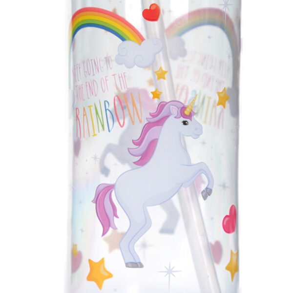 Reusable Shatterproof Water Bottle 550ml - Enchanted Rainbows Unicorn - Image 10