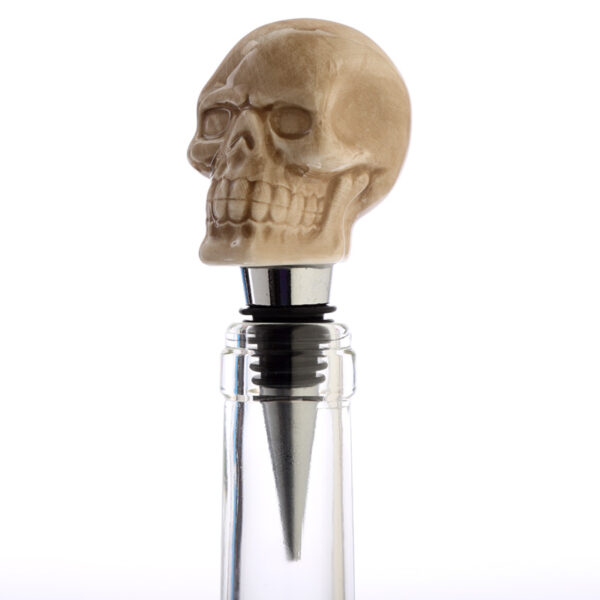 Novelty Ceramic Bottle Stopper - Skull - Image 2