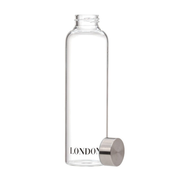Reusable 500ml Glass Water Bottle with Protective Neoprene Sleeve - London Icons - Image 10