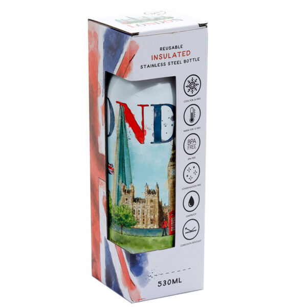 Reusable Insulated Drinks Bottle 530ml - London Tour - Image 2