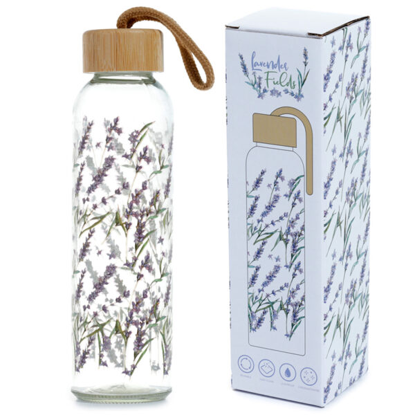 Reusable Glass Water Bottle - Lavender Fields Pick of the Bunch - Image 7