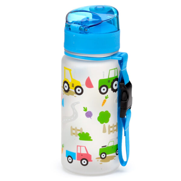 350ml Shatterproof Pop Top Children's Water Bottle - Little Tractors - Image 7