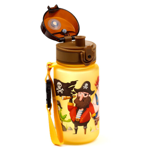 350ml Shatterproof Pop Top Children's Water Bottle - Jolly Rogers Pirates - Image 2