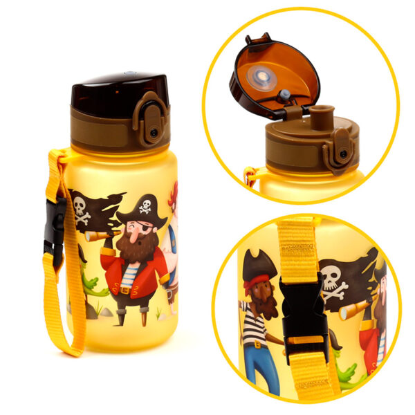 350ml Shatterproof Pop Top Children's Water Bottle - Jolly Rogers Pirates - Image 7
