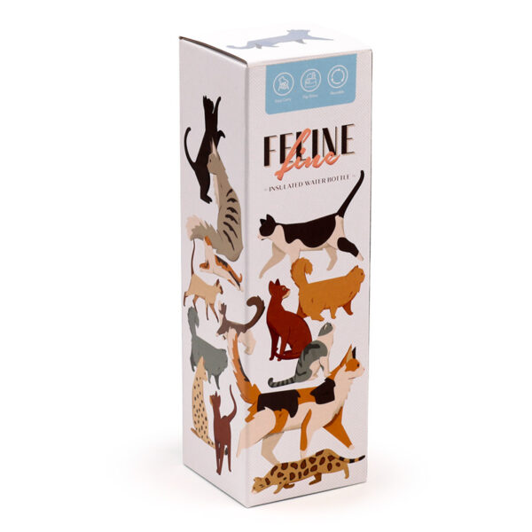 Reusable Insulated Flip Top Drinks Bottle 500ml - Feline Fine Cats - Image 2