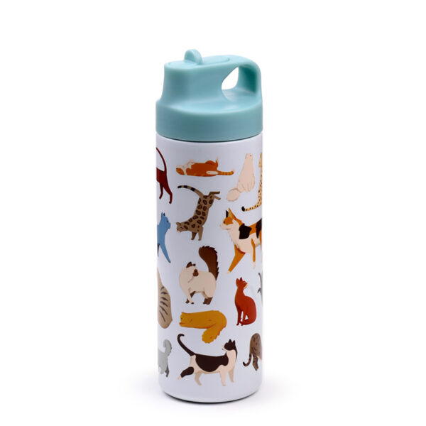 Reusable Insulated Flip Top Drinks Bottle 500ml - Feline Fine Cats - Image 3