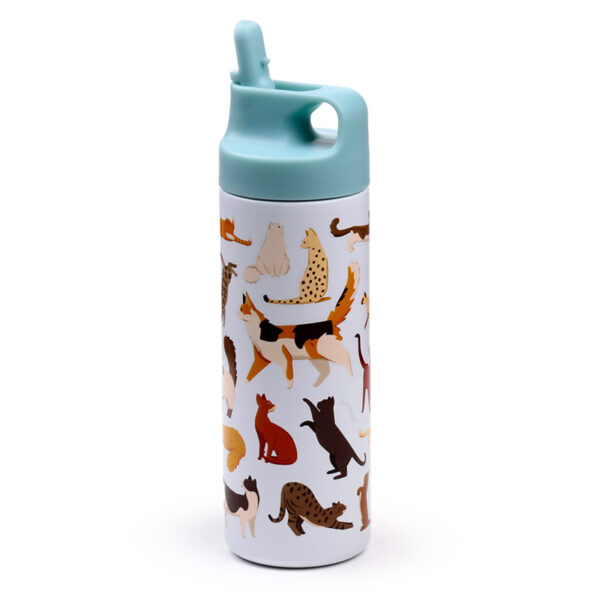 Reusable Insulated Flip Top Drinks Bottle 500ml - Feline Fine Cats - Image 5