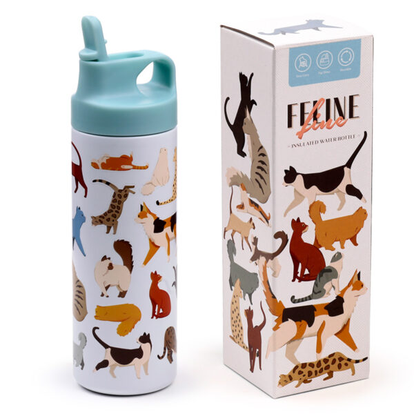 Reusable Insulated Flip Top Drinks Bottle 500ml - Feline Fine Cats - Image 9