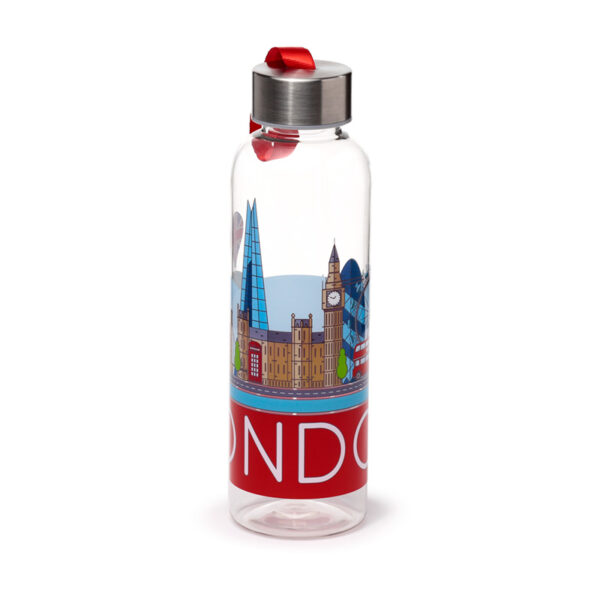 Reusable Water Bottle with Metallic Lid - London Icons Panorama - Image 3