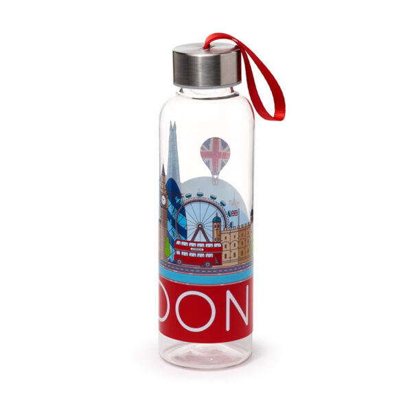 Reusable Water Bottle with Metallic Lid - London Icons Panorama - Image 4