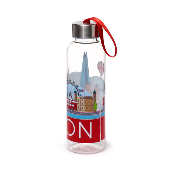 Reusable Water Bottle with Metallic Lid - London Icons Panorama - Image 7