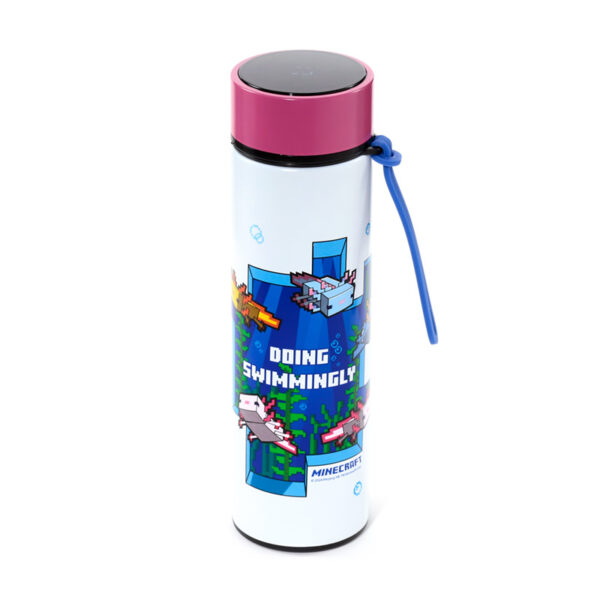 Reusable Insulated Drinks Bottle Digital Thermometer - Minecraft Axolotl - Image 5