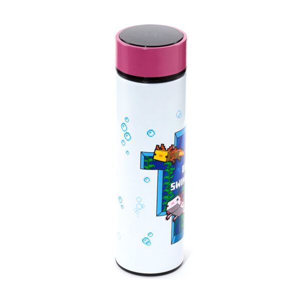 Reusable Insulated Drinks Bottle Digital Thermometer - Minecraft Axolotl - Image 6