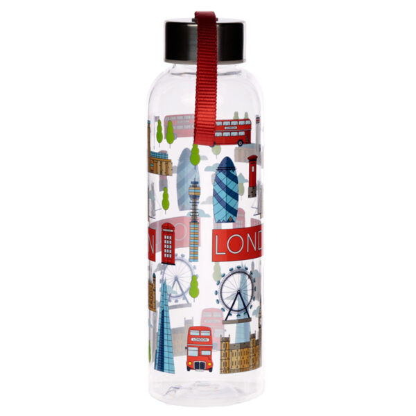 Reusable Water Bottle with Metallic Lid - London Icons - Image 4