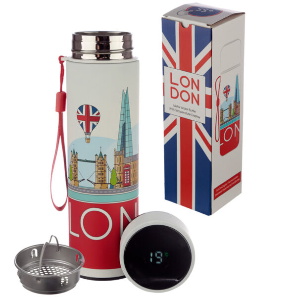 Reusable Insulated Drinks Bottle Digital Thermometer - London Icons - Image 6