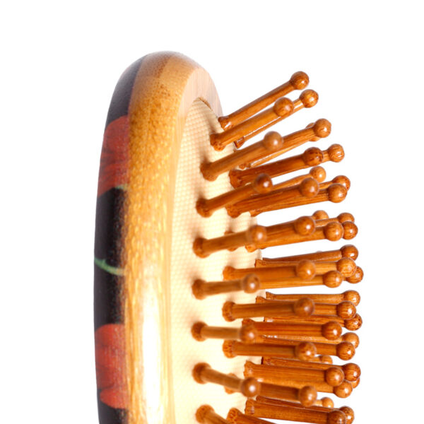 100% Bamboo Hair Brush - Skulls and Roses - Image 8