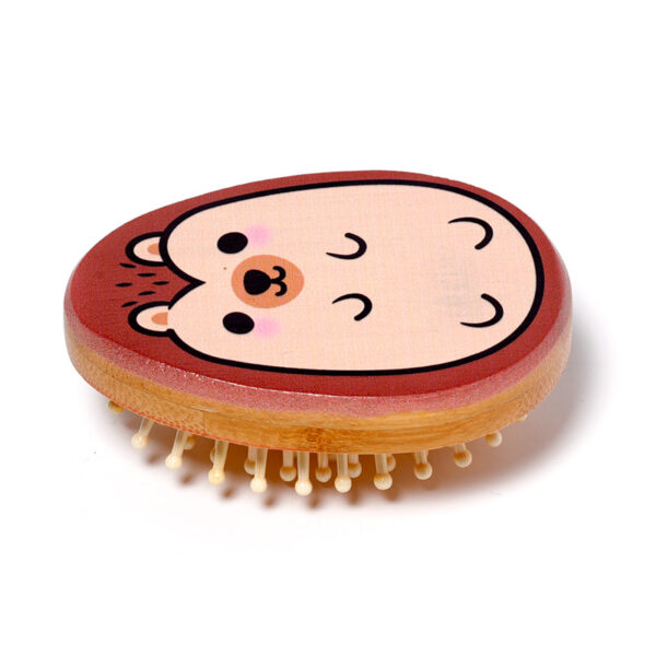 Bamboo Shaped Hair Brush - Adoramals Hedgehog - Image 2