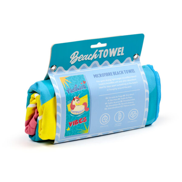 Microfibre Beach Towel - Vacation Vibes Unicorn - Image 2
