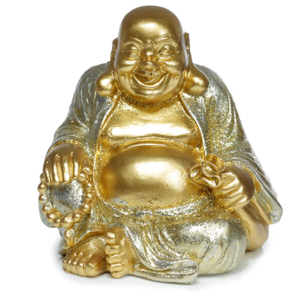 Decorative Ornament - Mini Lucky Glitter Chinese Laughing Buddha 8cm - Image 2