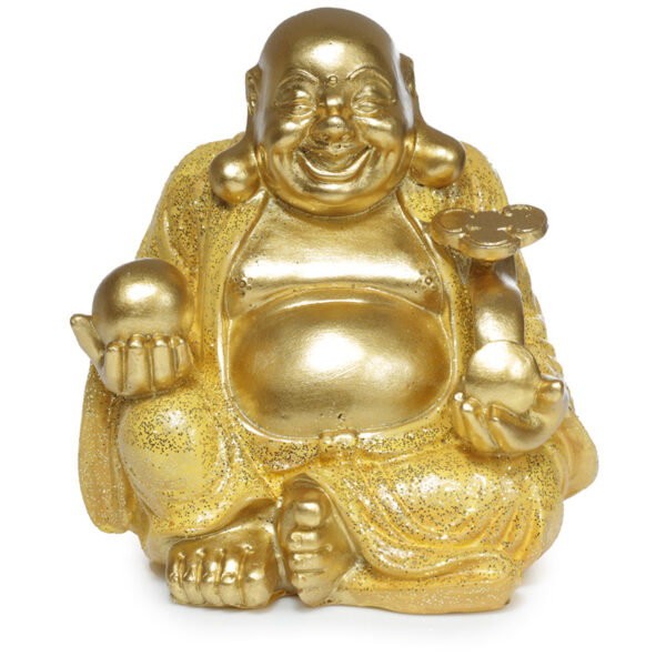 Decorative Ornament - Mini Lucky Glitter Chinese Laughing Buddha 8cm - Image 3