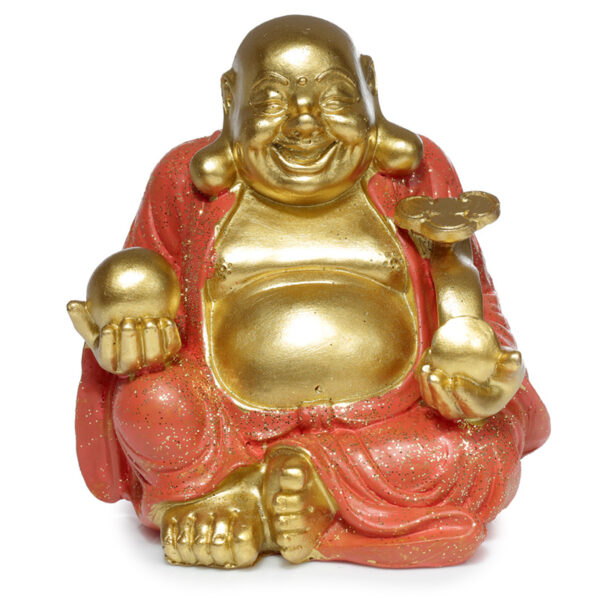 Decorative Ornament - Mini Lucky Glitter Chinese Laughing Buddha 8cm - Image 4