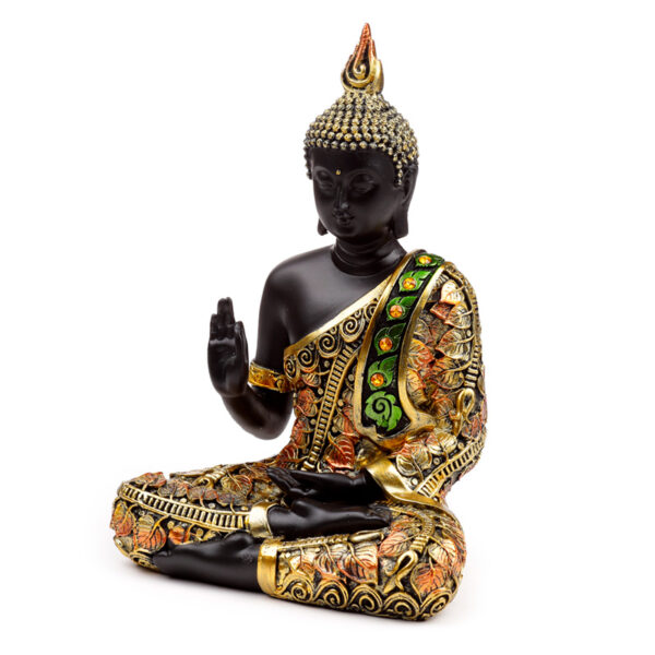 Decorative Black & Orange Gold Thai Buddha - Meditation - Image 2