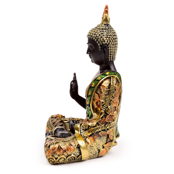 Decorative Black & Orange Gold Thai Buddha - Meditation - Image 3
