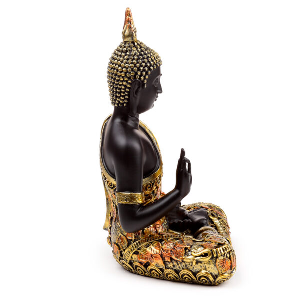 Decorative Black & Orange Gold Thai Buddha - Meditation - Image 5