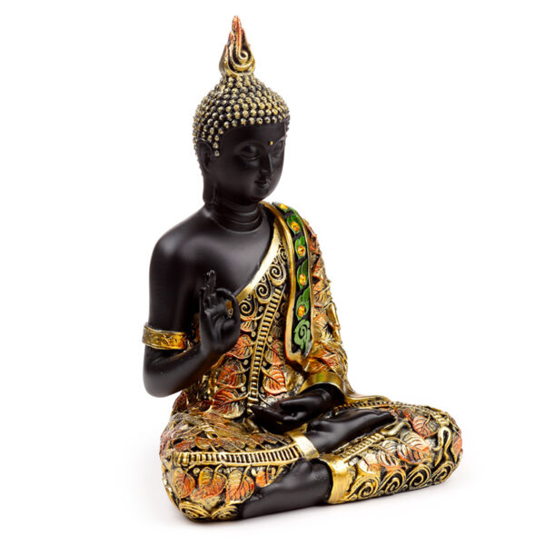 Decorative Black & Orange Gold Thai Buddha - Meditation - Image 6