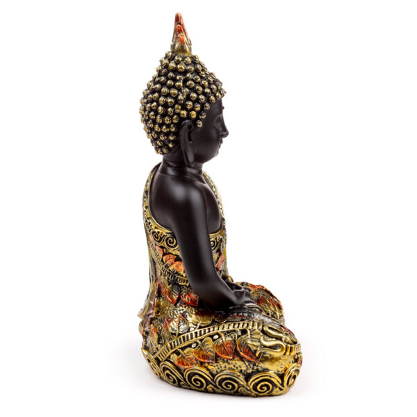 Decorative Black & Orange Gold Thai Buddha - Contemplation - Image 5